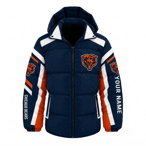Chicago Bears NFL Waterproof Thickened Down Jacket Custom Name