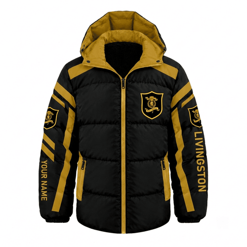 Livingston Scottish Premership Waterproof Thickened Down Jacket Custom Name