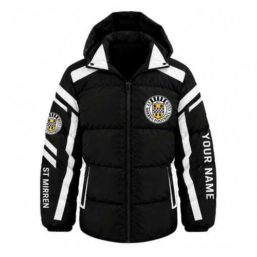 St Mirren Scottish Premership Waterproof Thickened Down Jacket Custom Name