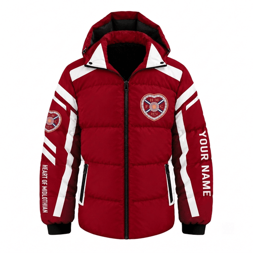 Heart of Midlothian Scottish Premership Waterproof Thickened Down Jacket Custom Name