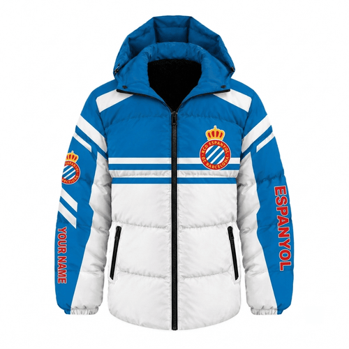 Espanyol La Liga Waterproof Thickened Down Jacket Custom Name