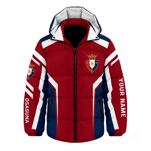 Osasuna La Liga Waterproof Thickened Down Jacket Custom Name