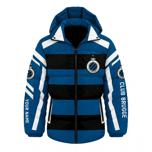 Club Brugge Belgian Pro League Waterproof Thickened Down Jacket Custom Name