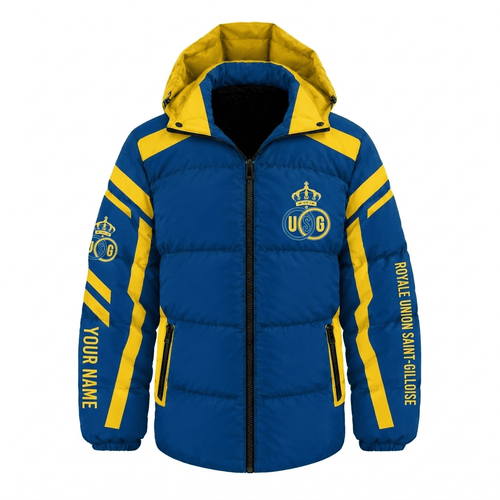 Royale Union Saint Gilloise Belgian Pro League Waterproof Thickened Down Jacket Custom Name