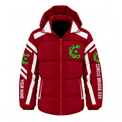 Cercle Brugge KSV Belgian Pro League Waterproof Thickened Down Jacket Custom Name