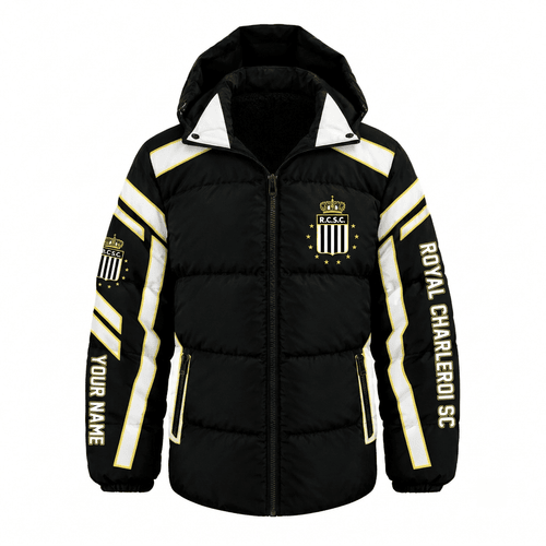 Royal Charleroi SC Belgian Pro League Waterproof Thickened Down Jacket Custom Name