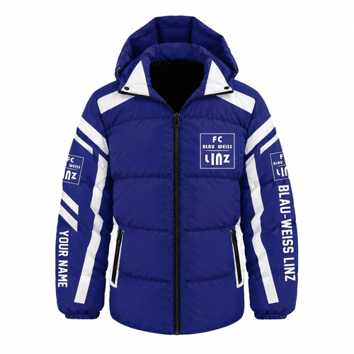 Blau Weiß Linz Austrian Bundesliga Waterproof Thickened Down Jacket Custom Name