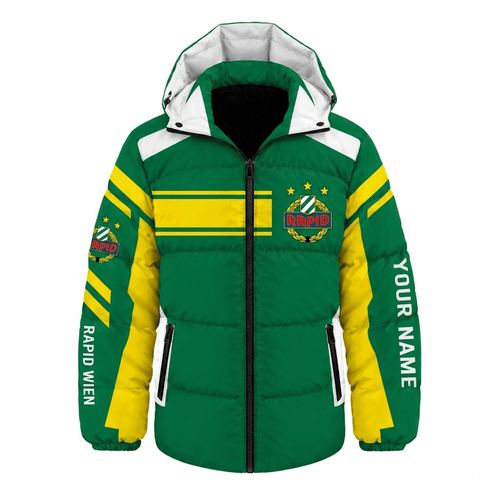 Rapid Wien Austrian Bundesliga Waterproof Thickened Down Jacket Custom Name