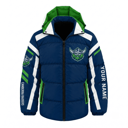 Canberra Raiders NRL Waterproof Thickened Down Jacket Custom Name