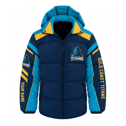 Gold Coast Titans NRL Waterproof Thickened Down Jacket Custom Name