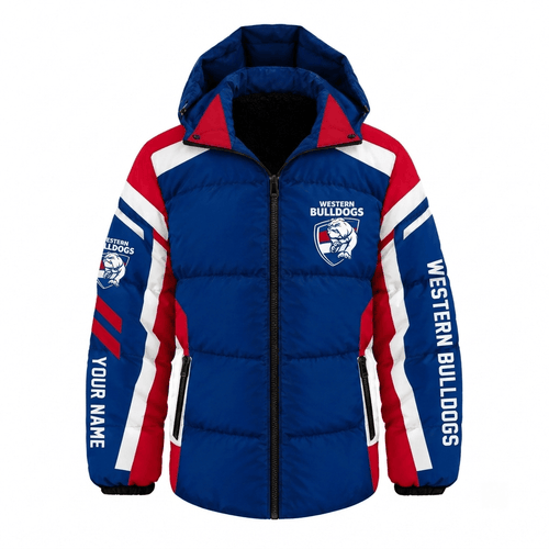 Western Bulldogs AFL Waterproof Thickened Down Jacket Custom Name