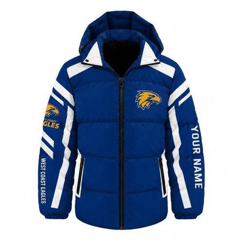 West Coast Eagles AFL Waterproof Thickened Down Jacket Custom Name