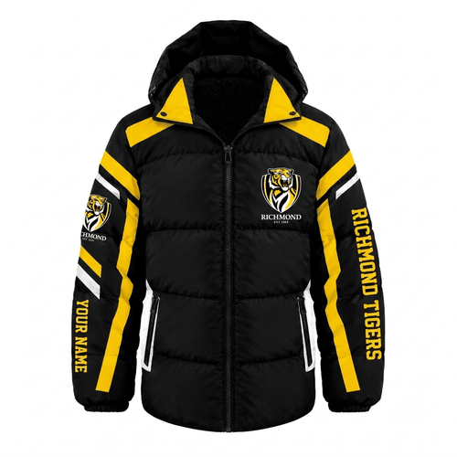 Richmond Tigers AFL Waterproof Thickened Down Jacket Custom Name