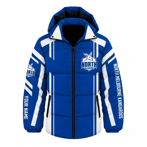 North Melbourne Kangaroos AFL Waterproof Thickened Down Jacket Custom Name