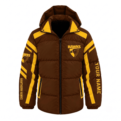 Hawthorn Hawks AFL Waterproof Thickened Down Jacket Custom Name