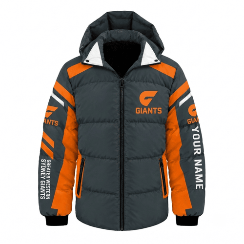 Greater Western Sydney Giants AFL Waterproof Thickened Down Jacket Custom Name