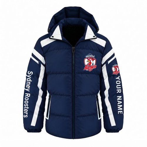 Sydney Roosters NRL Waterproof Thickened Down Jacket Custom Name