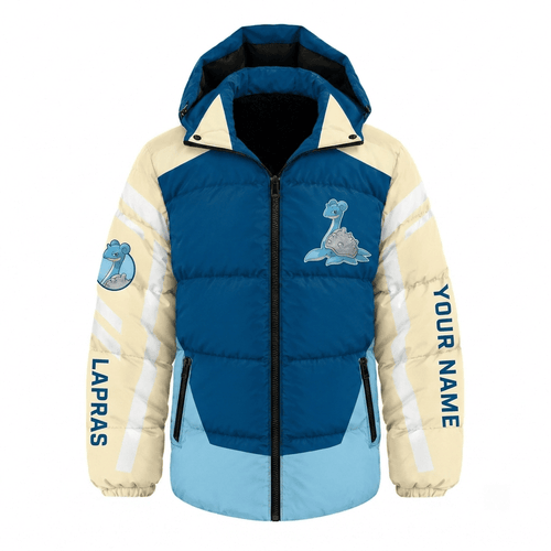 Lapras Pokemon Waterproof Thickened Down Jacket Custom Name