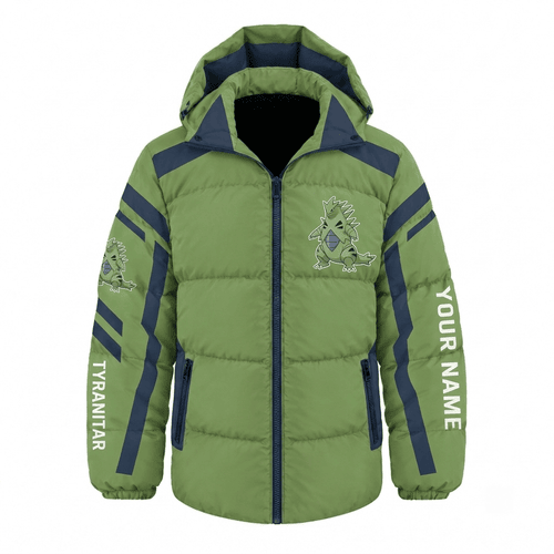 Tyranitar Pokemon Waterproof Thickened Down Jacket Custom Name