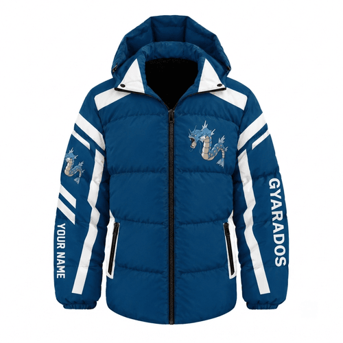 Gyarados Pokemon Waterproof Thickened Down Jacket Custom Name