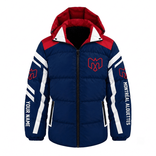 Montreal Alouettes CFL Waterproof Thickened Down Jacket Custom Name
