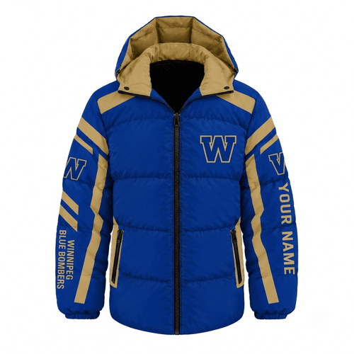 Winnipeg Blue Bombers CFL Waterproof Thickened Down Jacket Custom Name