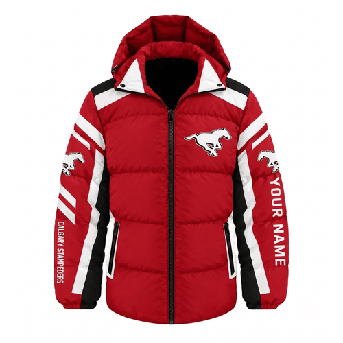 Calgary Stampeders CFL Waterproof Thickened Down Jacket Custom Name
