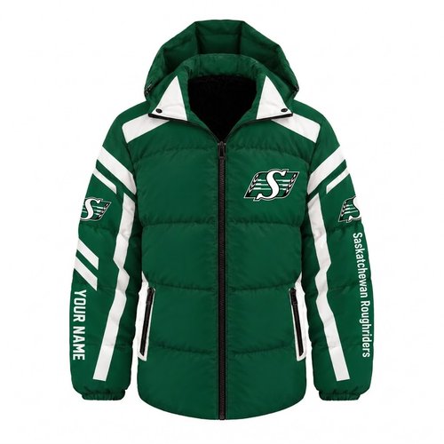 Saskatchewan Roughriders CFL Waterproof Thickened Down Jacket Custom Name