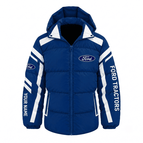 Ford Tractors Tractor Waterproof Thickened Down Jacket Custom Name