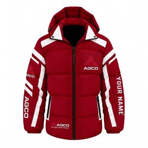 AGCO Tractor Waterproof Thickened Down Jacket Custom Name