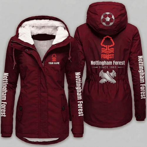 Nottingham Forest EPL Woman Winter Fleece Jacket Custom Name