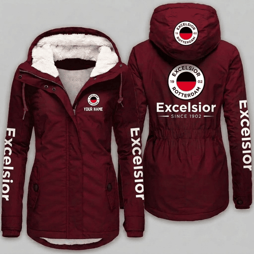 Excelsior Eredivisie Woman Winter Fleece Jacket Custom Name