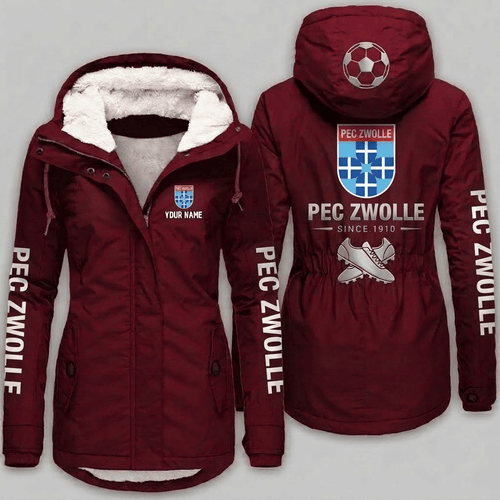 PEC Zwolle Eredivisie Woman Winter Fleece Jacket Custom Name