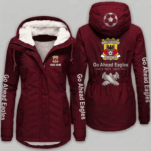 Go Ahead Eagles Eredivisie Woman Winter Fleece Jacket Custom Name
