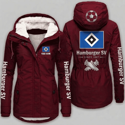 Hamburger SV Bundesliga Woman Winter Fleece Jacket Custom Name