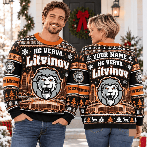 Löwen Frankfurt DEL Christmas Ugly Sweatshirt Custom Any name