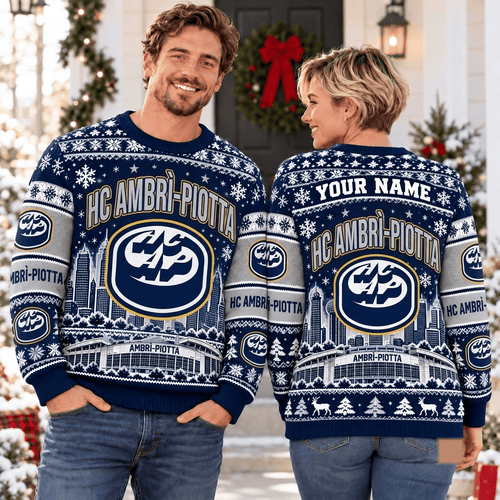HC Ambrì Piotta NL Christmas Ugly Sweatshirt Custom Any name