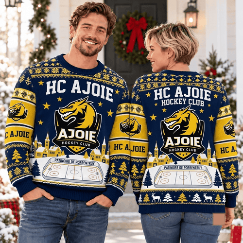 HC Ajoie NL Christmas Ugly Sweatshirt Custom Any name