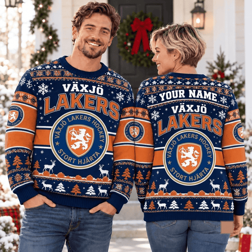 Växjö Lakers SHL Christmas Ugly Sweatshirt Custom Any name