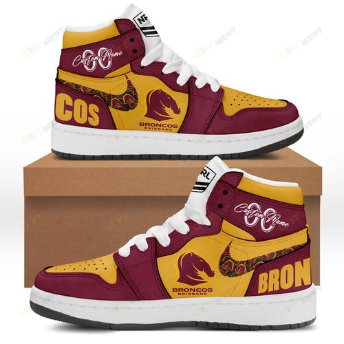 Personalized Brisbane Broncos Air Jordan 1