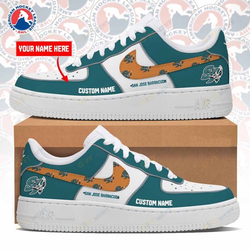PERSONALIZED San Jose Barracuda Air Force Sneakers