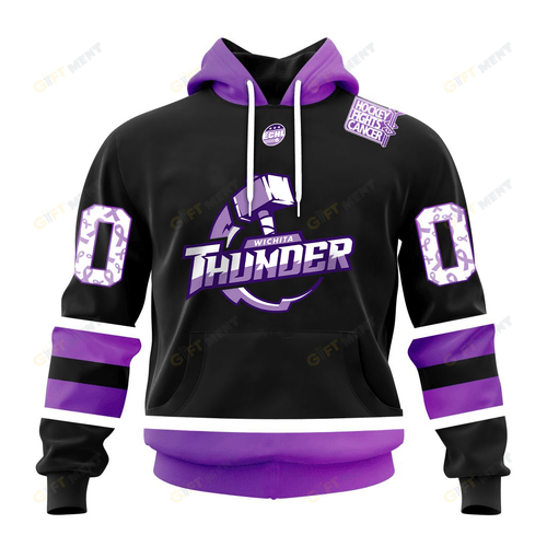 Personalized ECHL Wichita Thunder Breast cancer Hoodie, T Shirt, Zip Hoodie, Sweatshirt