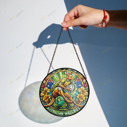 Australian wallabiesStained Glass Suncatcher for Window Hanging