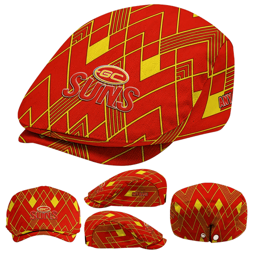 Custom Gold Coast Suns Geometric Pride AFL Flat Cap