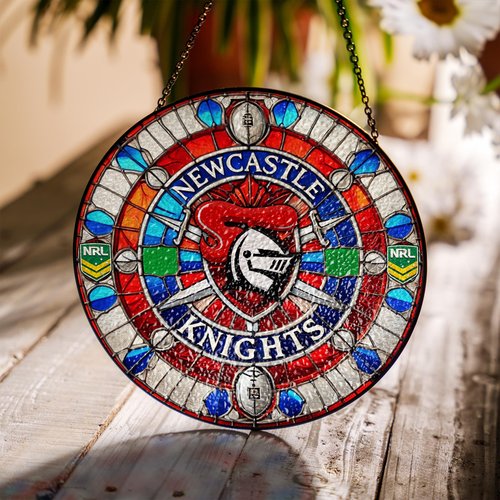 Newcastle Knights Stained Glass Suncatcher for Window Hanging V2