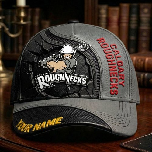 Calgary Roughnecks Personalized Cap | Premium Leather Fan Hat