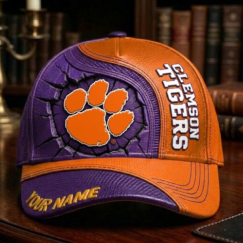 Clemson Tigers Personalized Cap | Premium Leather Fan Hat