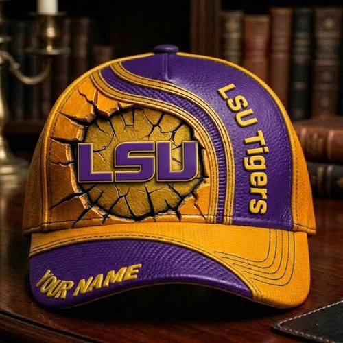 LSU Tigers Personalized Cap | Premium Leather Fan Hat