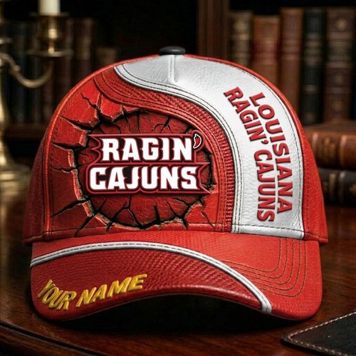 Louisiana Ragin' Cajuns Personalized Cap | Premium Leather Fan Hat