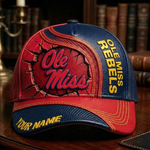 Ole Miss Rebels Personalized Cap | Premium Leather Fan Hat